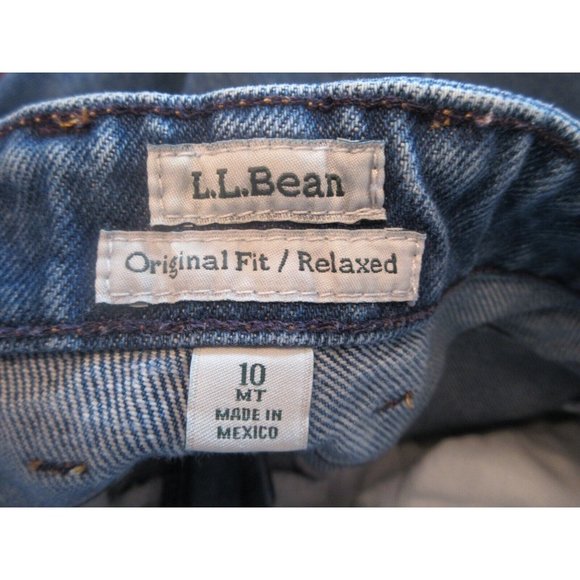 LL Bean Size 10 Med Tall Women's Original Relaxed Fit Denim Jeans Elastic Waist - Picture 3 of 5